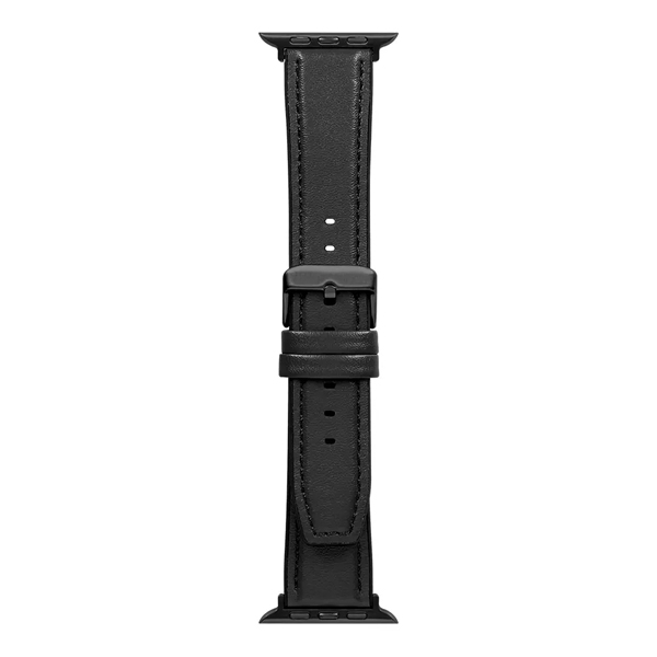 Apple Watch用バンド/アップルウォッチバンド/42mm/44mm/45mm/46mm/49mm/スムースレザー/VORGAL/ブラック
