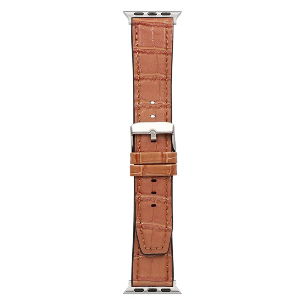 Apple Watch用バンド/アップルウォッチバンド/38mm/40mm/41mm/42mm/クロコダイルレザー/VORGAL/ライトブラウン