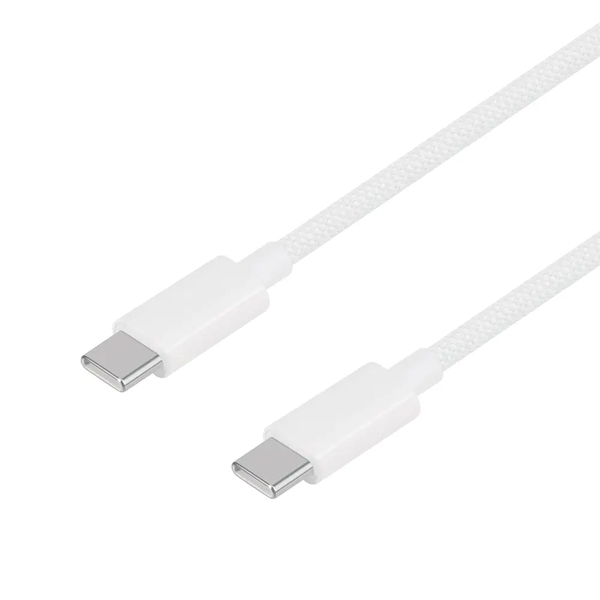 スマホ・タブレット用USBケーブル/USB2.0規格準拠/USB（C-C）/PD60W/ブレイデッドケーブル/絡みにくい/データ転送/0.7m/70cm/ホワイト