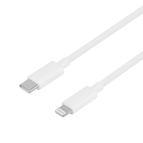 Lightningケーブル/USB Type-C to Lightning/PD60W/MFi認証/ブレイデッドケーブル/絡みにくい/高速充電/データ転送/2m/200cm/ホワイト