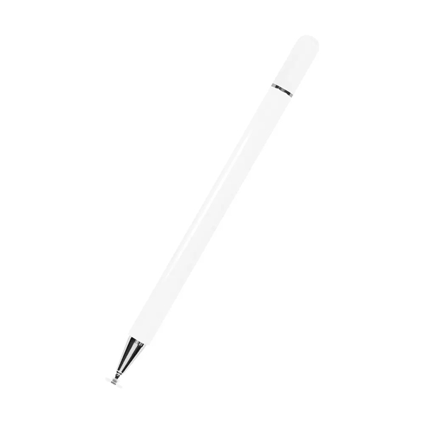 スマートフォン・タブレット用タッチペン/TPSE14シリーズ/2way/導電繊維型/ディスク型/マグネットキャップ/ホワイト
