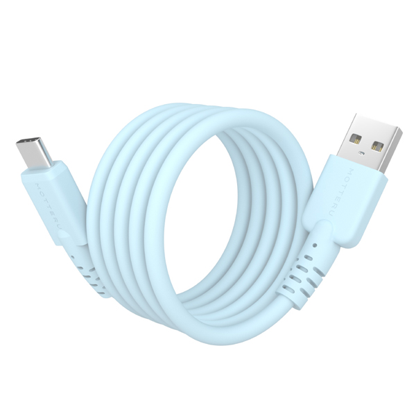 MOT マグネットシリコンケーブル USB-A to USB-C 1m 全8色 2年保証 パウダーブルー (MOT-MGSAC100)