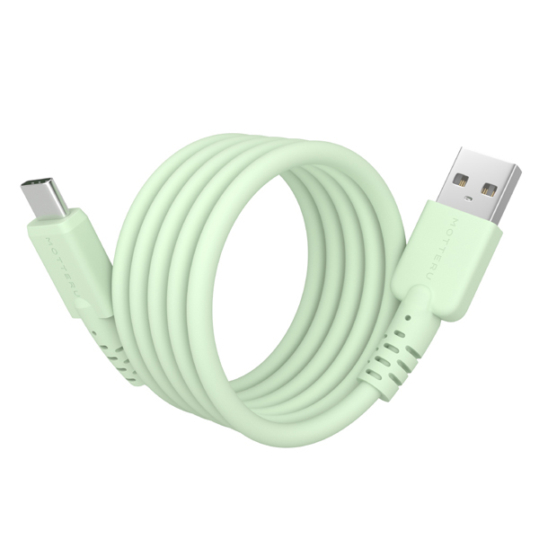 MOT マグネットシリコンケーブル USB-A to USB-C 1m 全8色 2年保証 ピスタチオ (MOT-MGSAC100)