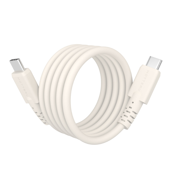 MOT マグネットシリコンケーブル PD240W対応 USB-C to USB-C 1m 全8色 2年保証 アーモンドミルク (MOT-MGSCC100)
