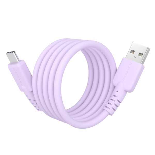 MOT マグネットシリコンケーブル USB-A to USB-C 1m 全8色 2年保証 ペールアイリス (MOT-MGSAC100)