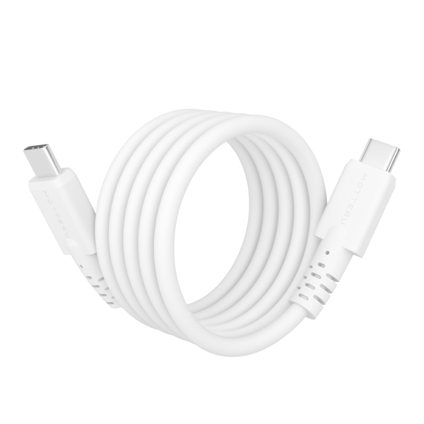 MOT マグネットシリコンケーブル PD240W対応 USB-C to USB-C 1m 全8色 2年保証 エアリーホワイト (MOT-MGSCC100)