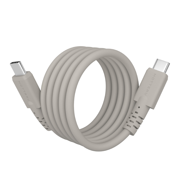 MOT マグネットシリコンケーブル PD240W対応 USB-C to USB-C 1m 全8色 2年保証 ラテグレージュ (MOT-MGSCC100)