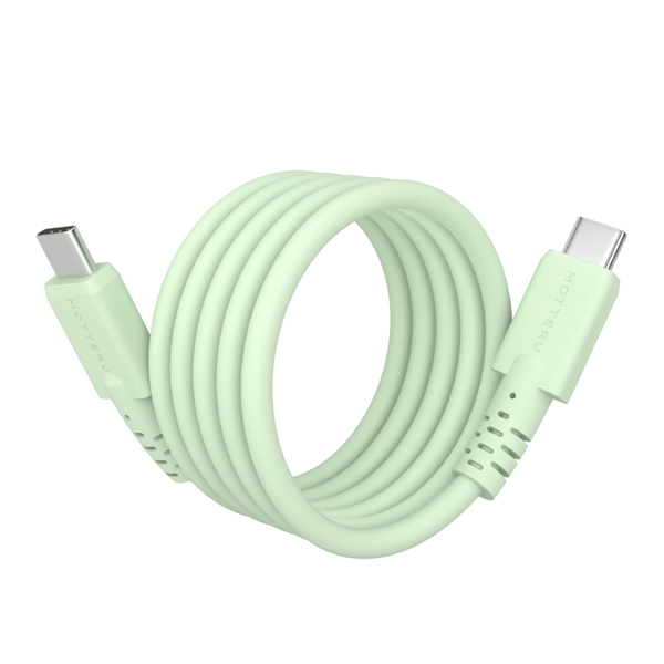 MOT マグネットシリコンケーブル PD240W対応 USB-C to USB-C 1m 全8色 2年保証 ピスタチオ (MOT-MGSCC100)