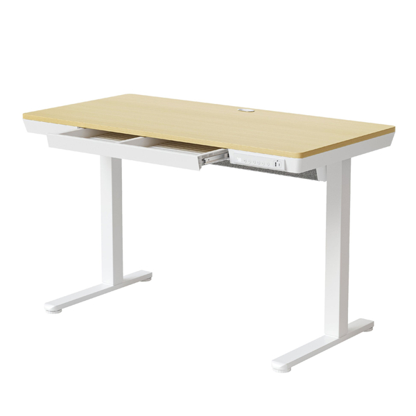 HUANUO 隠して整える収納付き昇降デスク 木目調 製品サイズ約1200(W)×600(D)×730(H)mm