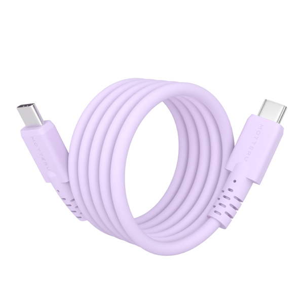 MOT マグネットシリコンケーブル PD240W対応 USB-C to USB-C 1m 全8色 2年保証 ペールアイリス (MOT-MGSCC100)
