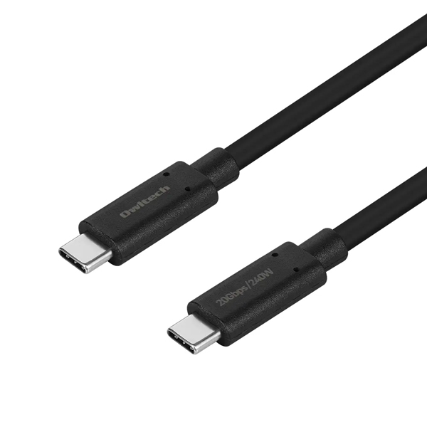 スマホ・タブレット用USBケーブル/USB（C-C）/Power Delivery対応/PD240W/4K/60Hz/20Gbps/映像出力/超高速充電/USB4 Gen2/1m/100cm/ブラック