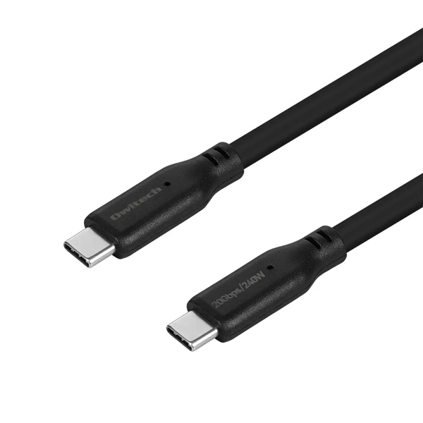 スマホ・タブレット用USBケーブル/USB（C-C）/Power Delivery対応/PD240W/4K/60Hz/20Gbps/映像出力/超高速充電/USB4 Gen2/2m/200cm/ブラック