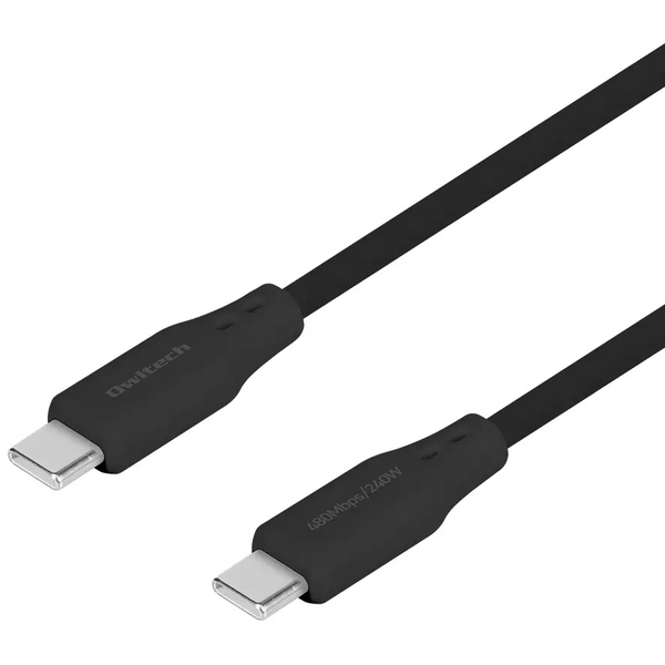 スマホ・タブレット用USBケーブル/USB2.0規格準拠/USB（C-C）/USB PD EPR対応/PD240W/しなやかシリコンで絡みにくい/データ転送/1m/100cm/ブラック