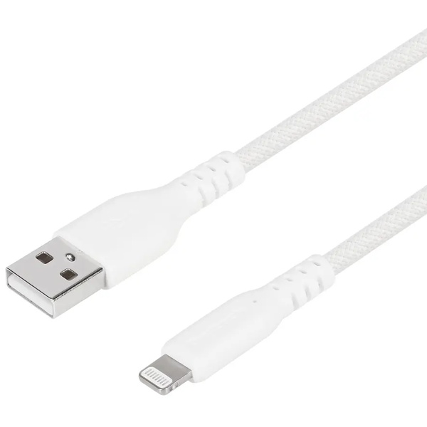 Lightningケーブル/USB Type-A to Lightning/MFi認証/超タフ/やわらか/断線に強い/急速2.4A充電/データ転送/1m/100cm/ホワイト