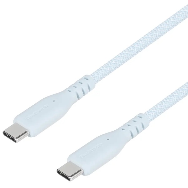 スマホ・タブレット用USBケーブル/USB2.0規格準拠/USB（C-C）/Power Delivery対応/PD60W/超タフ/やわらか/データ転送/1m/100cm/ブルー