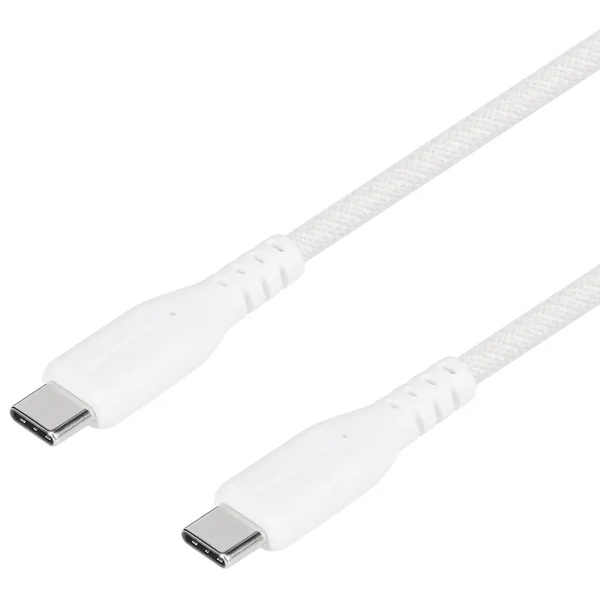 スマホ・タブレット用USBケーブル/USB2.0規格準拠/USB（C-C）/Power Delivery対応/PD60W/超タフ/やわらか/データ転送/1.5m/150cm/ホワイト