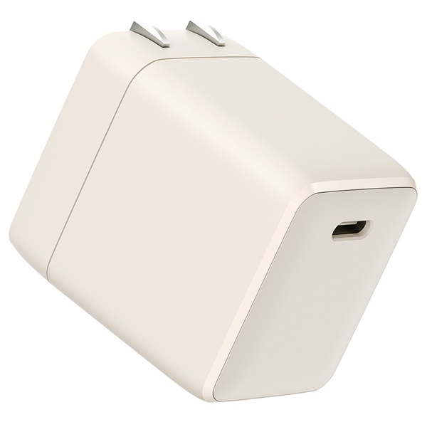 MOT AC充電器 PD45W USB-Cx1 折りたたみプラグ アーモンドミルク 製品サイズ約32(W)×44(D)×38.5(H)mm