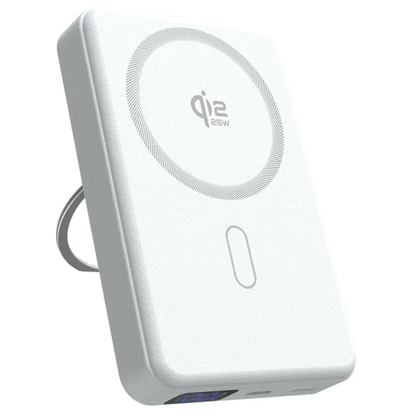 モバイルバッテリー/10000mAh/PD30W/Qi2.2対応/マグネット式/ワイヤレス充電/準個体/スマートフォン、タブレット、Qi2対応機器、その他ワイヤレス充電対応機器/ホワイト