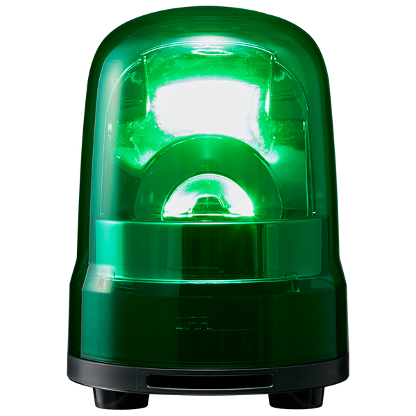 中型LED回転灯 緑 DC12～24V ブザー付き