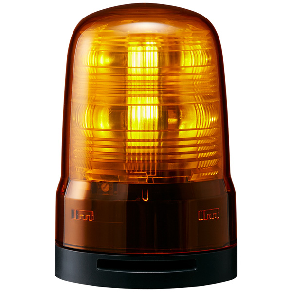 小型LED回転灯 黄 AC100～240V ブザー付き