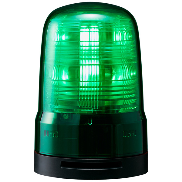 小型LED回転灯 緑 AC100～240V ブザー付き