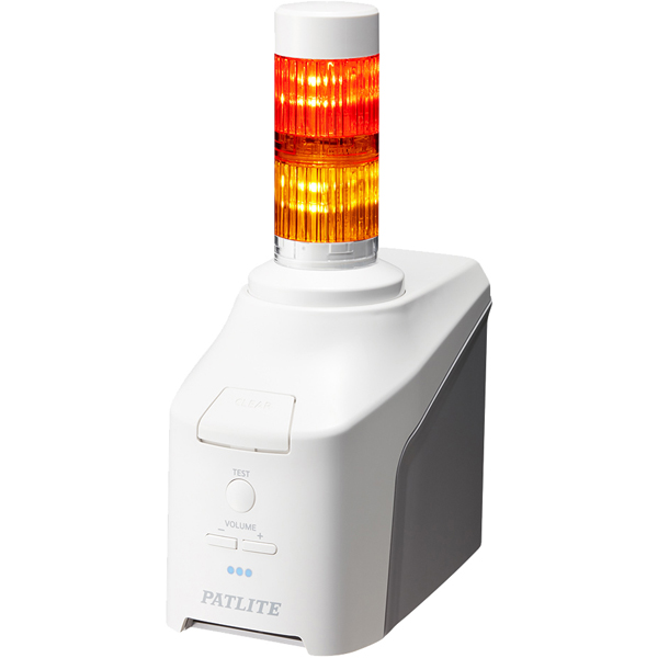 音声対応ネットワーク制御信号灯 直径40mm/2段/赤黄/デジタルIO搭載モデル/ACアダプタ付属