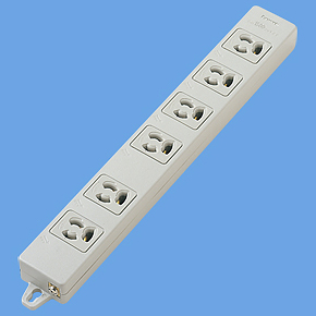 OAタップ（接地15A抜け止め形）（6コ口・グレー）（マグネット付）