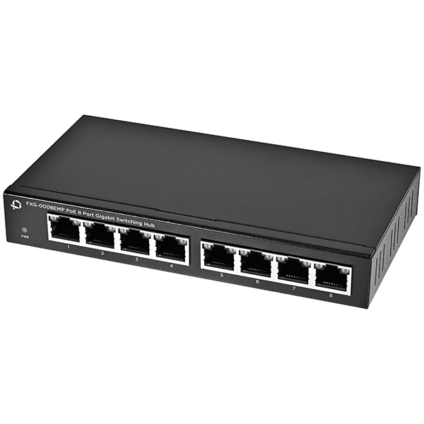PoE対応 8ポート ギガビットスイッチングハブ 8ポートPoE給電対応 10/100/1000Mbps