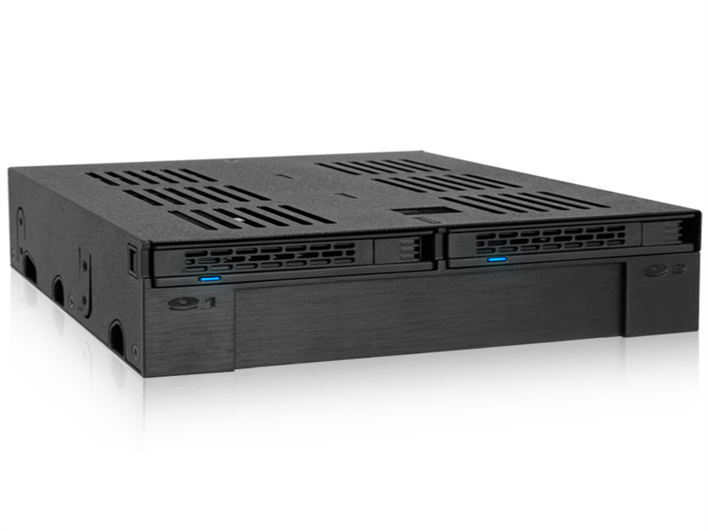 ICYDOCK　2.5インチSATA/SAS HDD/SSDx2 + 3.5インチベイx1対応モジュールラック 5.25インチベイサイズ