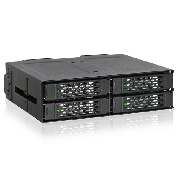 ICYDOCK　4 x 2.5 インチ U.2 NVMe SSD搭載用 リムーバブルケース PCIe 4.0対応　5.25インチベイサイズ