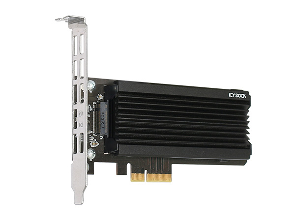 ICY DOCK 1x M.2 NVMe SSDからPCIe4.0 x 4変換アダプター ヒートシンク付きモデル
