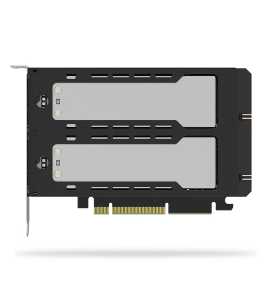 2 x M.2 NVMe SSD搭載用リムーバブルアダプタ PCIe5.0 x8拡張スロット対応（PCIe分岐機能が必要）