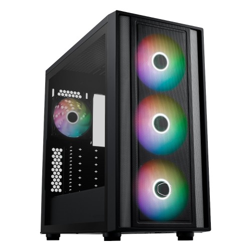 MasterBox 600/ミドルタワーケース/ブラック/背面コネクターマザーボード対応/140mmARGBファン3基搭載/メッシュフロントパネル