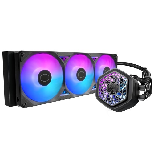 MasterLiquid 360 Atmos II VRM Fan ARGB/360mm水冷クーラー/ブラック/VRM冷却ファン搭載/Intel LGA1851/1700/1200/1156/1155/1151/1150/AMD AM5/AM4対応