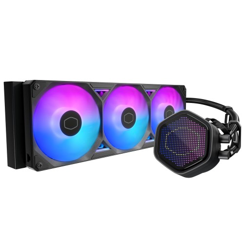 MasterLiquid 360 Atmos II Pixel LED/360mm水冷クーラー/ブラック/Pixel LEDパネル搭載/Intel LGA1851/1700/1200/1156/1155/1151/1150/AMD AM5/AM4対応