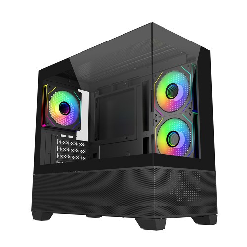 Elite 490/MicroATX/ブラック/270度オールガラスビュー/360mmラジエーター対応/ARGBファン3基標準搭載/高エアフロー設計/425mmGPU対応/USB 3.2 Gen2x2 Type-C