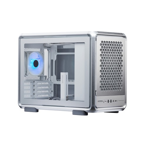 MasterFrame 400 Mesh Silver/MicroATXケース/シルバー/モジュラー式内部設計「FreeForm 2.0」/フルメッシュフロントパネル/シグネチャーエクソスケルトン構造
