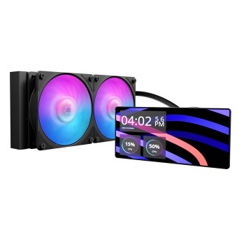 MasterLiquid Core LCD 6 inch 240 Black ARGB/240mm水冷クーラー/ブラック/6インチ大型LCD搭載/Intel LGA1851/1700/1200/1151/1150/1155/1156/AMD AM5/AM4対応