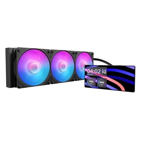 MasterLiquid Core LCD 6 inch 360 Black ARGB/360mm水冷クーラー/ブラック/6インチ大型LCD搭載/Intel LGA1851/1700/1200/1151/1150/1155/1156/AMD AM5/AM4対応