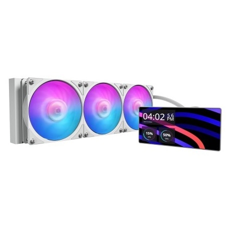 MasterLiquid Core LCD 6 inch 360 White ARGB/360mm水冷クーラー/ホワイト/6インチ大型LCD搭載/Intel LGA1851/1700/1200/1151/1150/1155/1156/AMD AM5/AM4対応