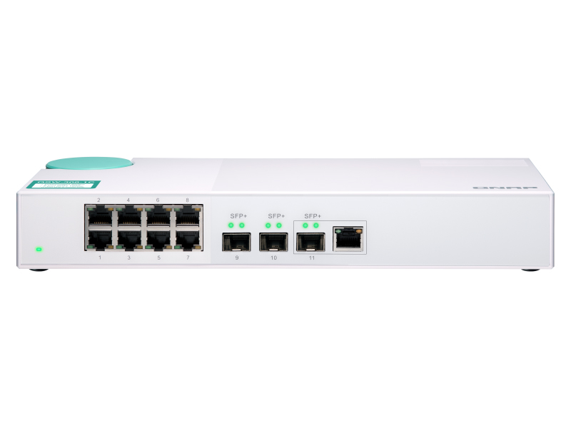QSW-308-1C アンマネージドスイッチ (3ポート 10GbE + 8ポート 1GbE)