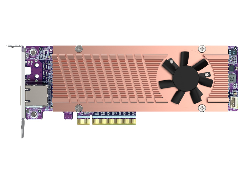 2 x M.2 PCIe SSD + 1ポート 10GbE LANカード (QM2-2P410G1T、組込)