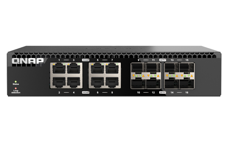 QSW-3216R-8S8T アンマネージドスイッチ(8x10GbE SFP+ +8x10GbE)