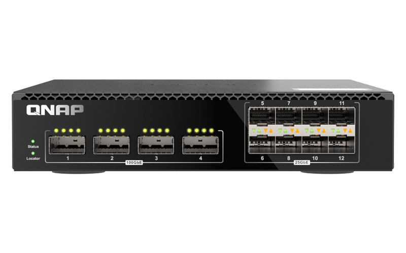 QSW-M7308R-4X Webマネージドスイッチ (4 x 100GbE + 8 x 25GbE)