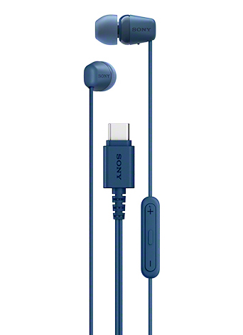 密閉型ステレオヘッドホン（入力プラグ USB Type-C） ブルー