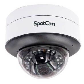 SpotCam MD1/ネットワークカメラ ドームタイプ/屋外用/防犯向け/音声検知・人体検出/2K高解像度/IP66防水防塵/IK10耐衝撃性/24時間クラウド録画/有線・無線・PoE/microSD