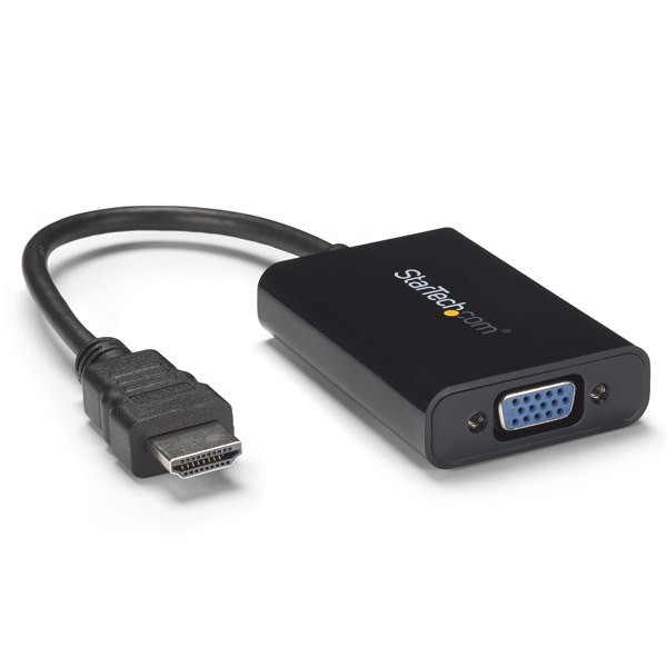 HDMI-VGA変換アダプタ/コンバータ（オーディオ対応）HDMIオス-アナログRGB(D-Sub15ピン)メス変換コネクタ1920x1080