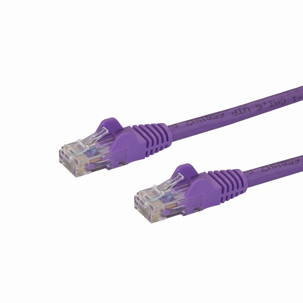 カテゴリ5eLANケーブル10mパープルツメ折れ防止RJ45コネクタCat5eUTPイーサネットケーブル
