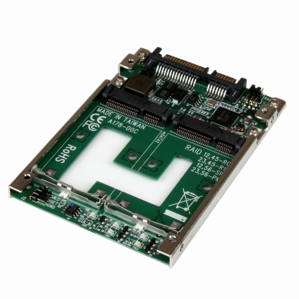 デュアルmSATASSD-2.5インチSATA変換アダプタ基板(RAID対応)2xmSATASSD-2.5型SATAコンバーター