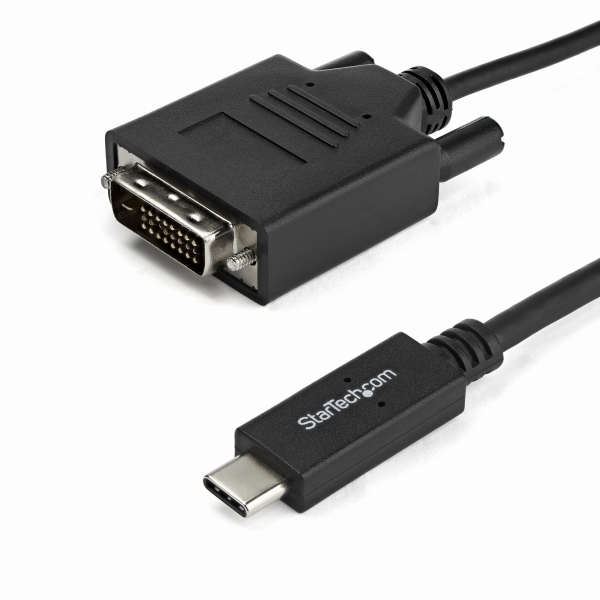 USB-C-DVIディスプレイケーブル1mブラック1920x1200/1080p対応USBType-C接続DVIモニタケーブル